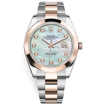 Rolex Datejust 41mm Mother Of Pearl Diamond Dial Smooth Bezel 126301