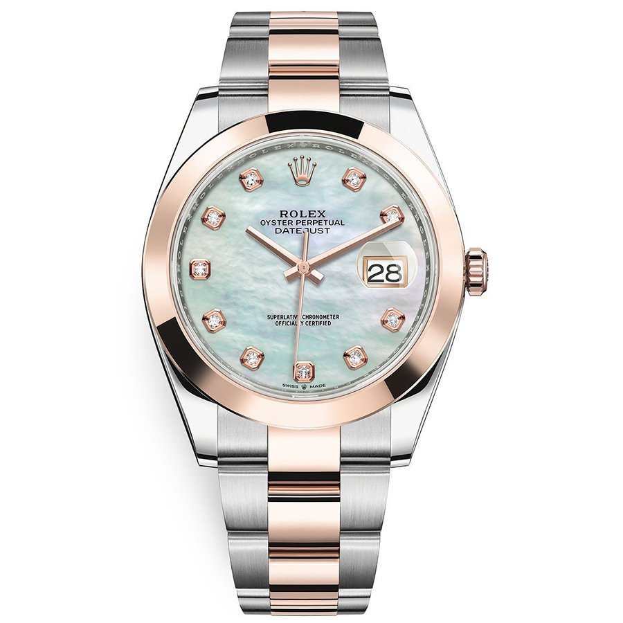 Rolex Datejust 41mm Mother Of Pearl Diamond Dial Smooth Bezel 126301